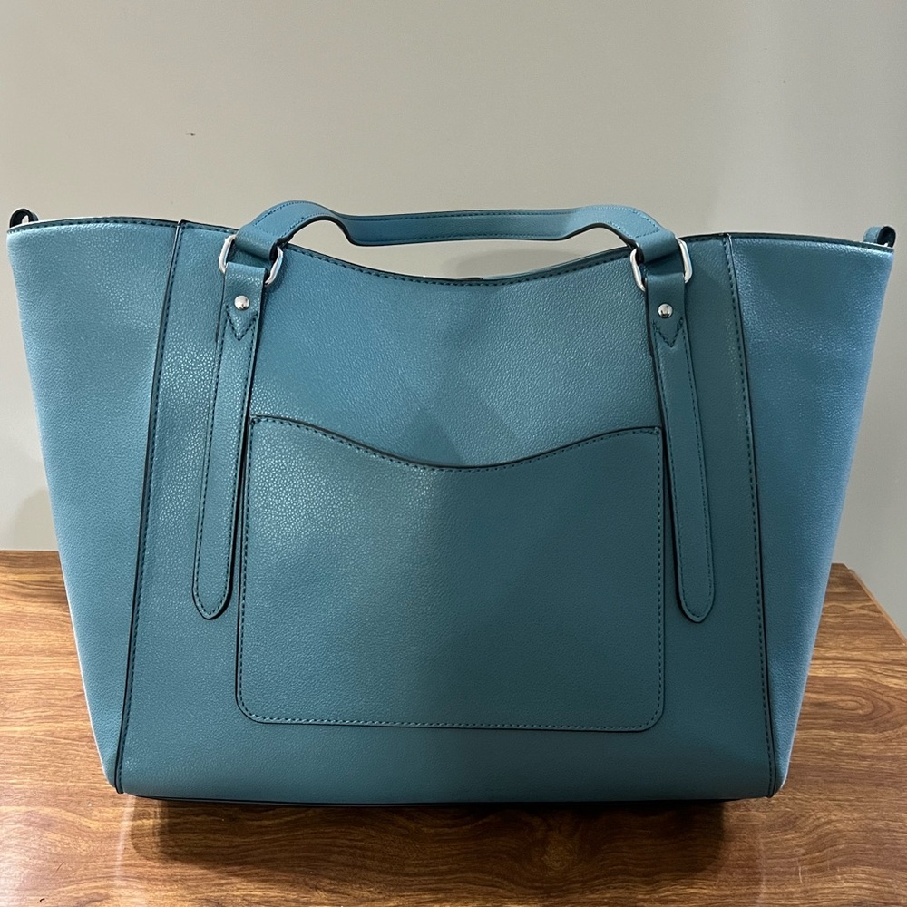 Nine West Blue Tote Bag Spacious and Minimalist with matching clutch - Picture 3 of 11